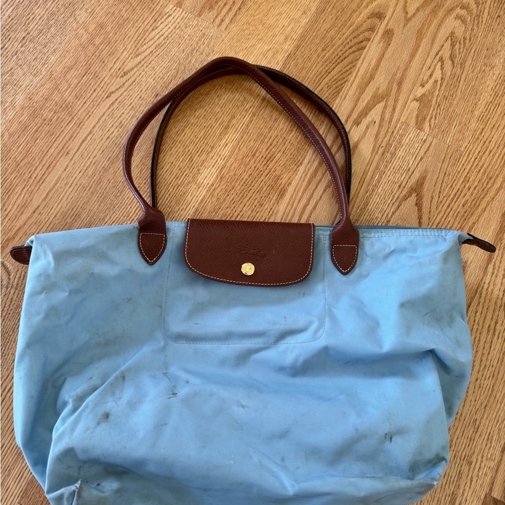 Blue and Brown Tote Bag